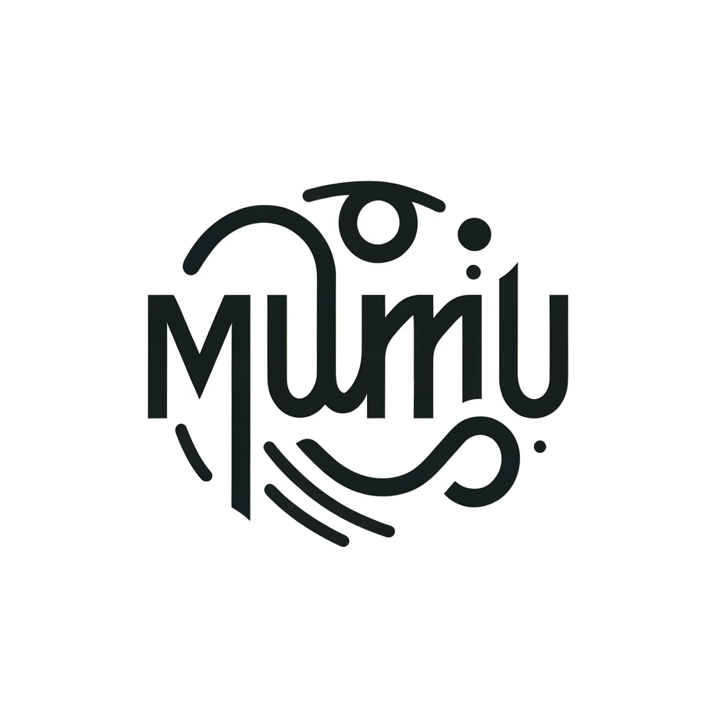 DALL·E 2023-12-18 10.28.23 - Logo design for a clothing brand named 'MUMU'. The design should be simple, composed primarily of lines, and feature a white background. The logo shou